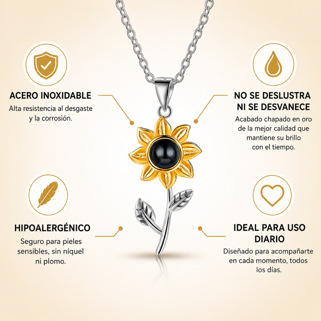 Collar de Girasol Con Foto Personalizada